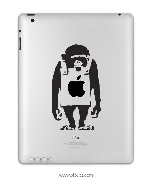 sticker para ipad monkey bansky