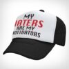 gorra negra tipo camionero my haters are my motivators