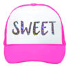 Gorra trucker camionero rosa neón sweet