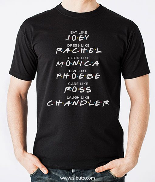 Playera Hombre Serie Friends Names Joey Rachel Monica Ross Chandler Phoebe