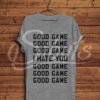 Playera hombre gris good game