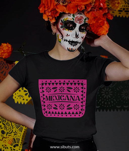 Playera Mujer Papel Picado Mexicana Sibuts Tienda Online 3561