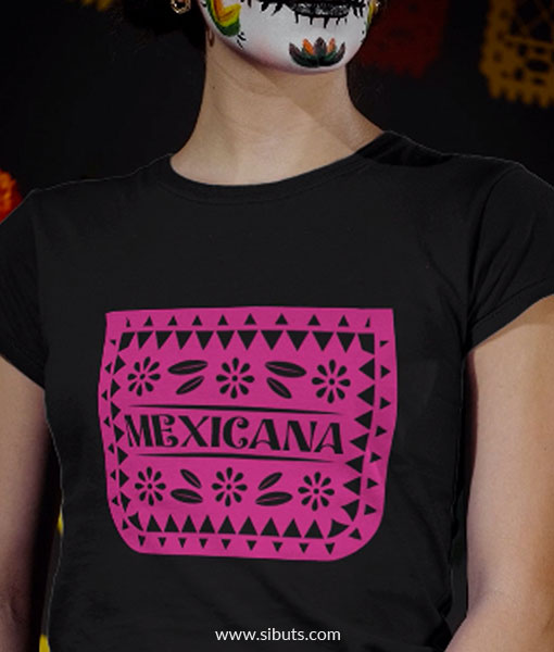 Playera Mujer Papel Picado Mexicana Sibuts Tienda Online 4359